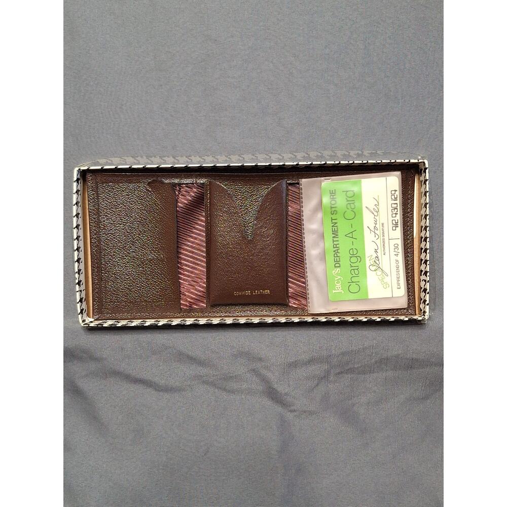 Tri-fold Cowhide Leather Men's Wallet Brown